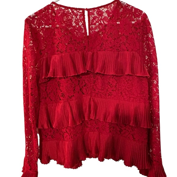 J. Crew Red Lace Ruffle Top NWT #Christmas - Picture 6 of 14